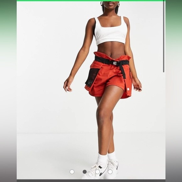 NWT Nike Tennis Shorts Naomi Osaka Utility Belted Orange Nylon Spandex Mesh L - Picture 9 of 16